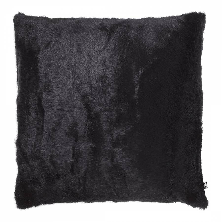 Alaska Faux Fur Scatter Cushion Black