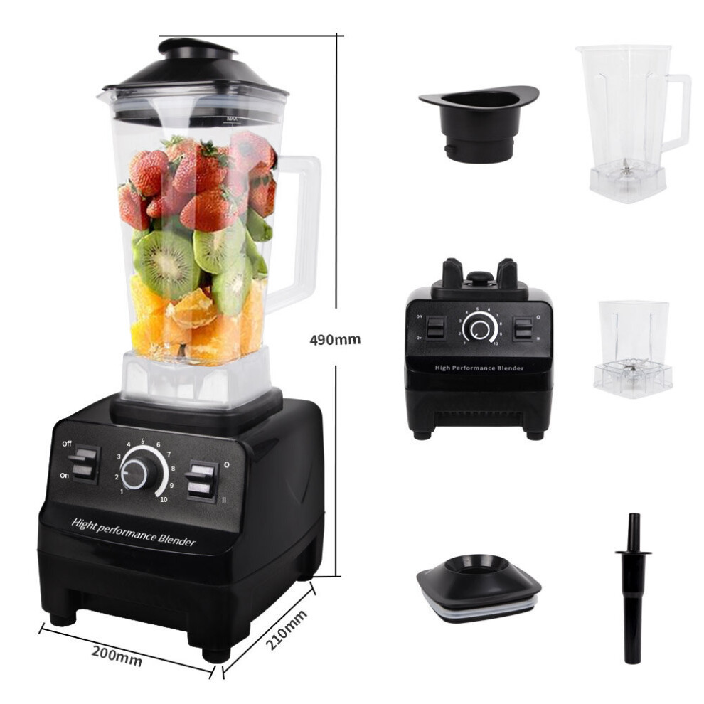 (2 Jugs) 3200W 2L Commercial Blender Adjustable Food Processor Mixer Smoothie Ice Crusher