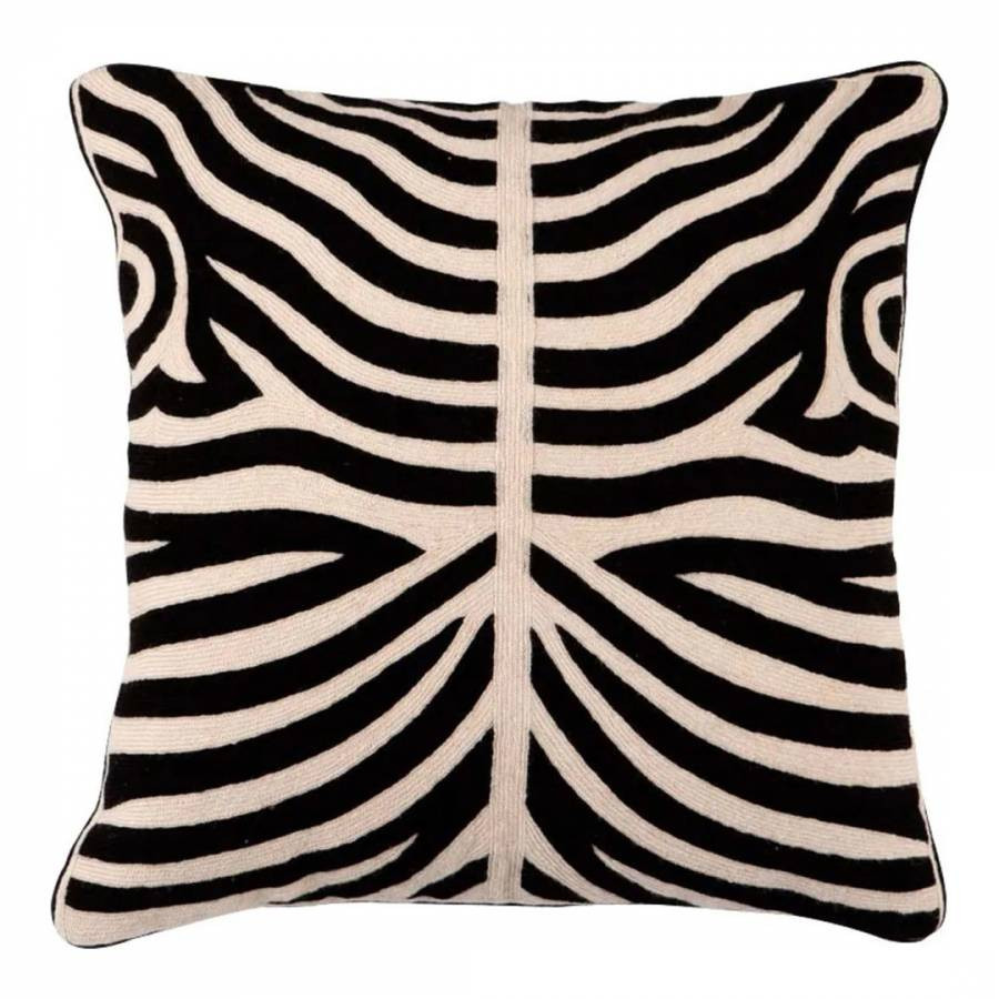 Zebra Black Cushion 50 x 50 cm