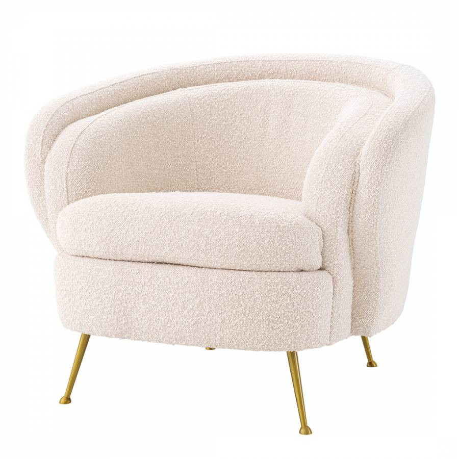 Orion Chair Brushed Brass & Boucle Cream