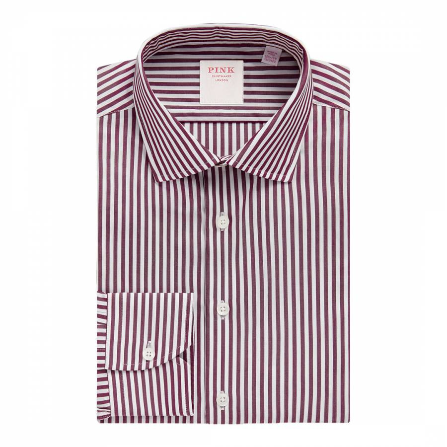 Red Bengal Stripe Tailored Fit Cotton Shirt