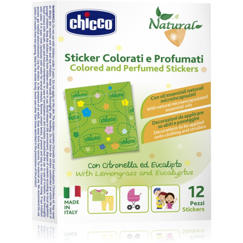 Chicco Natural Colored and Perfumed Stickers anti-insect bite stickers 3 y+ 12 pc
