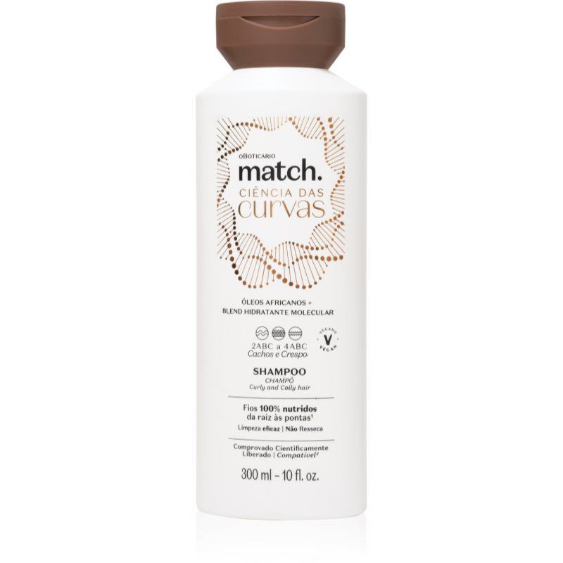 oBoticário Match moisturising shampoo for curly and wavy hair 300 ml