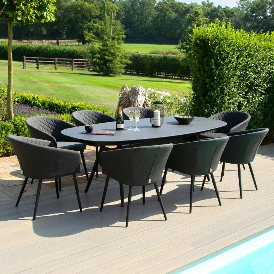 SAVE £540  - Ambition 8 Seat Oval Dining Set Charcoal