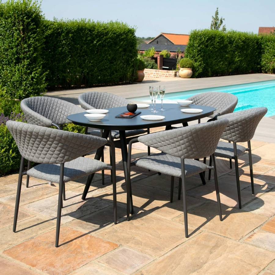 SAVE £360  - Pebble 6 Seat Oval Dining Set Flanelle
