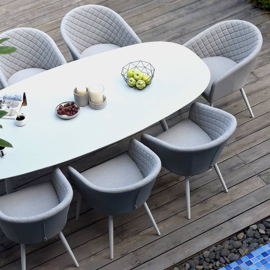 SAVE £550  - Ambition 8 Seat Oval Dining Set Lead Chine