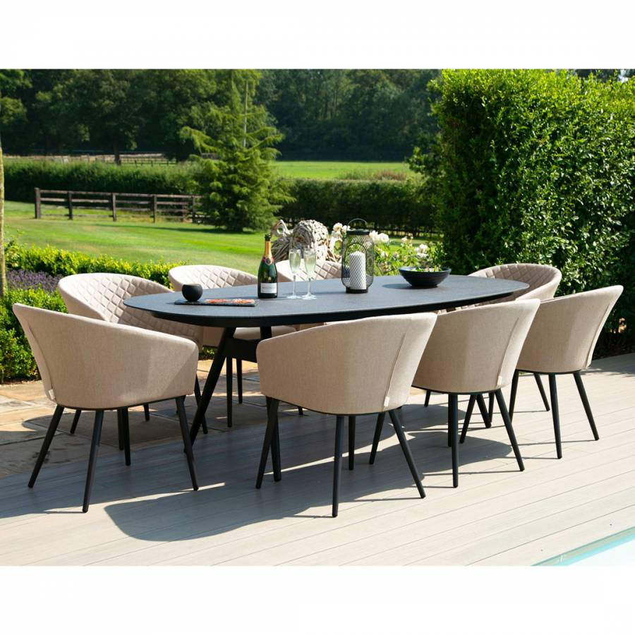 SAVE £684  - Ambition 8 Seat Oval Dining Set Taupe