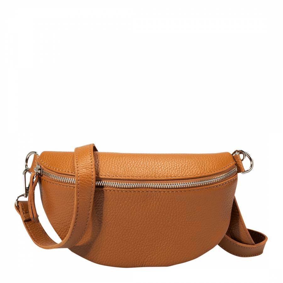 Brown Leather Pouch Bag