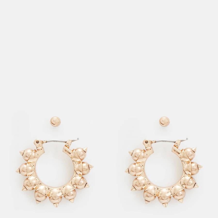 Gold Dana Stud Mini Hoop Earrings