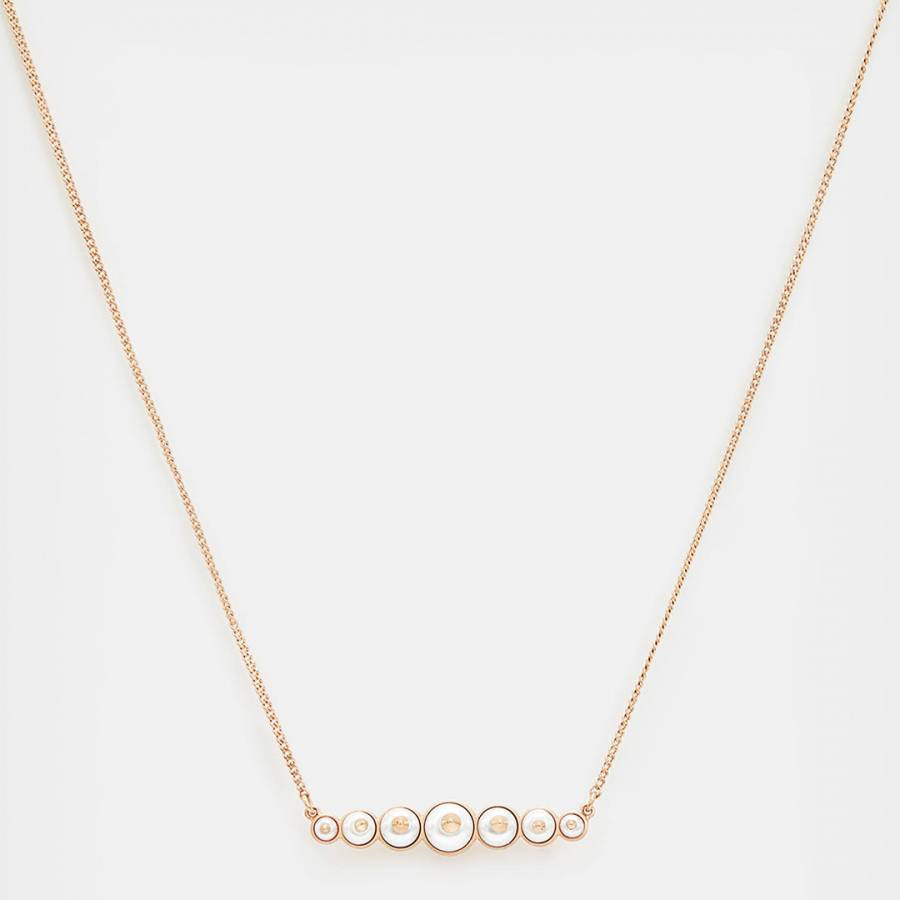 Warm Brass Dana Pearl Bar Necklace