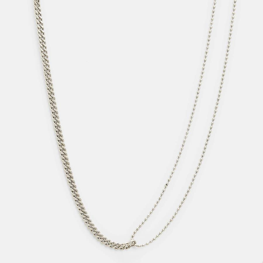 Silver Cai Curb Mix Necklace