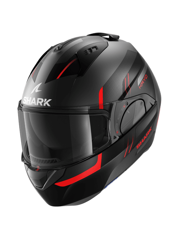 Shark Evo ES Kryd Mat Anthracite Black Red AKR Modular Helmet Size L