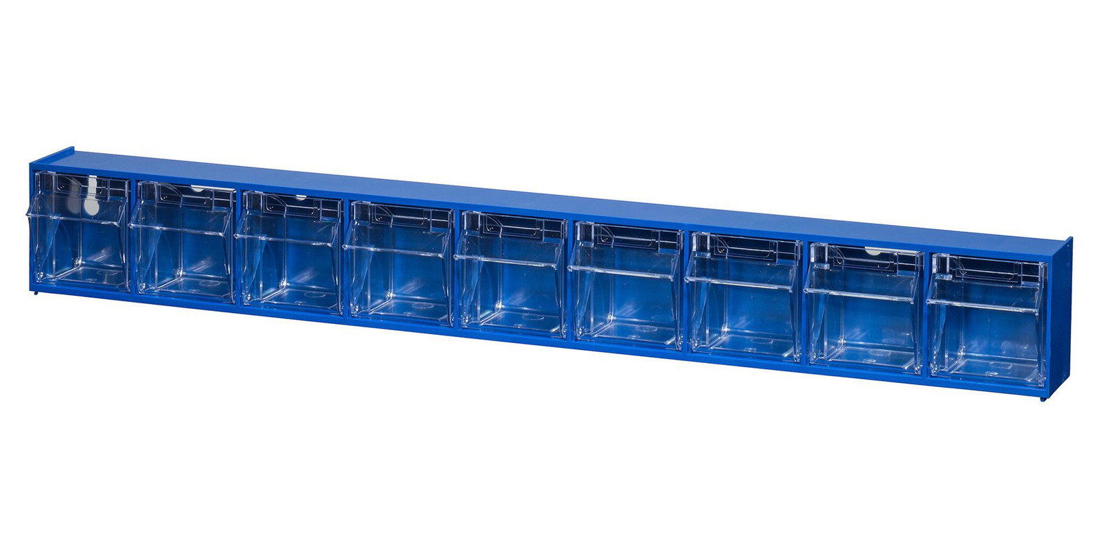 Allit 464450 Bin Cabinet, 600 X 65 X 77mm, Blue/clear