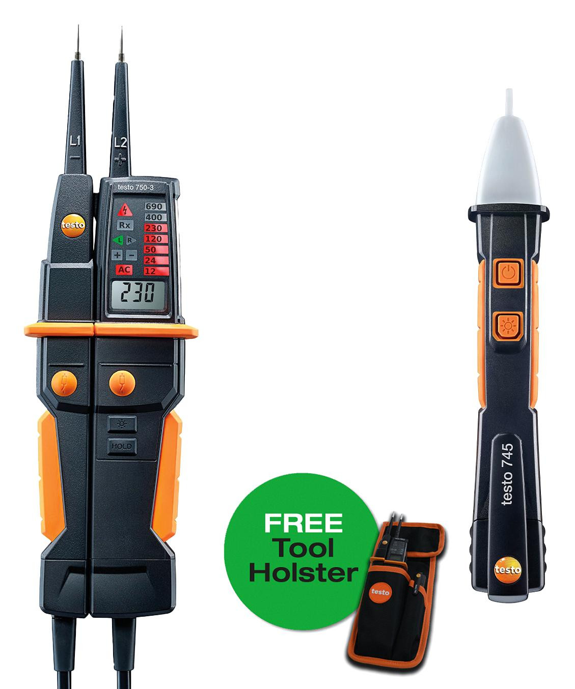 Testo 300590745003 Voltage Tester Kit, Contact/non-Contact