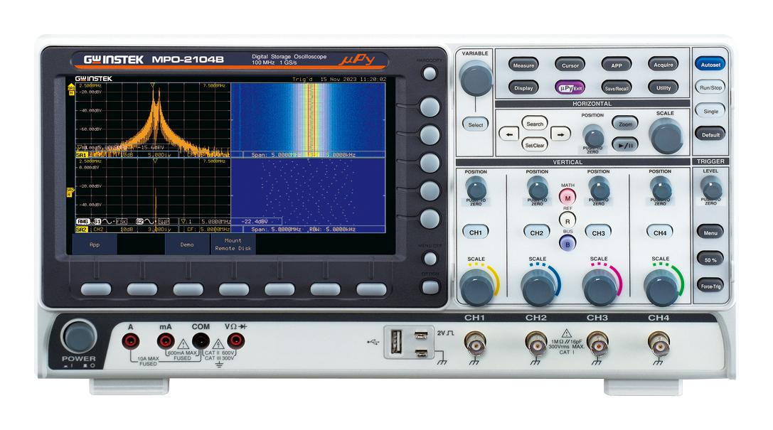 Gw Instek 01Mp214B00Gs Prog Oscilloscope, 100Mhz, 4 Ch, 1Gsps