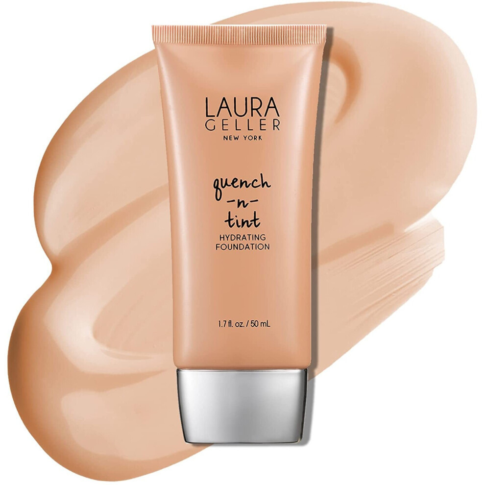 LAURA GELLER NEW YORK Quench-N-Tint Hydrating Hyaluronic Acid Liquid Foundation with Light to Medium Buildable Coverage, Light...