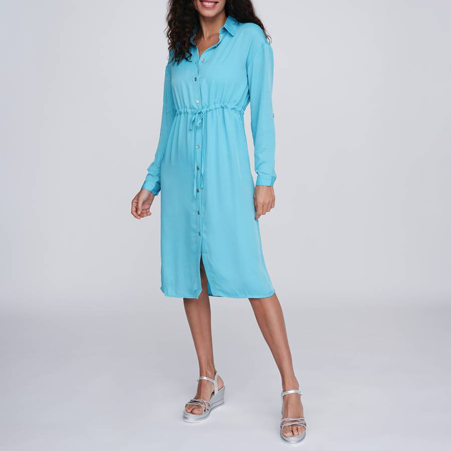 Turquoise Alora Shirt Dress
