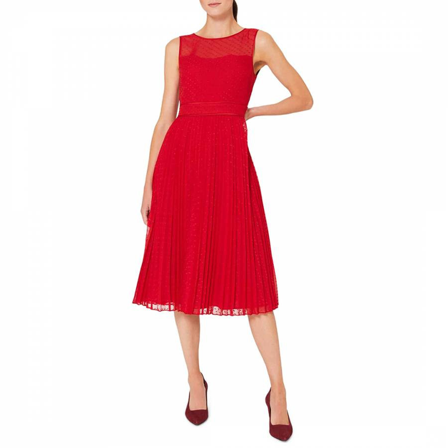 Red Palmer Dobby Dress