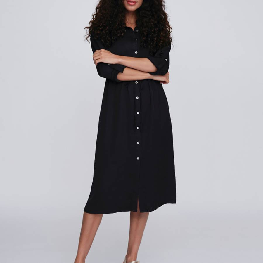 Black Alora Shirt Dress