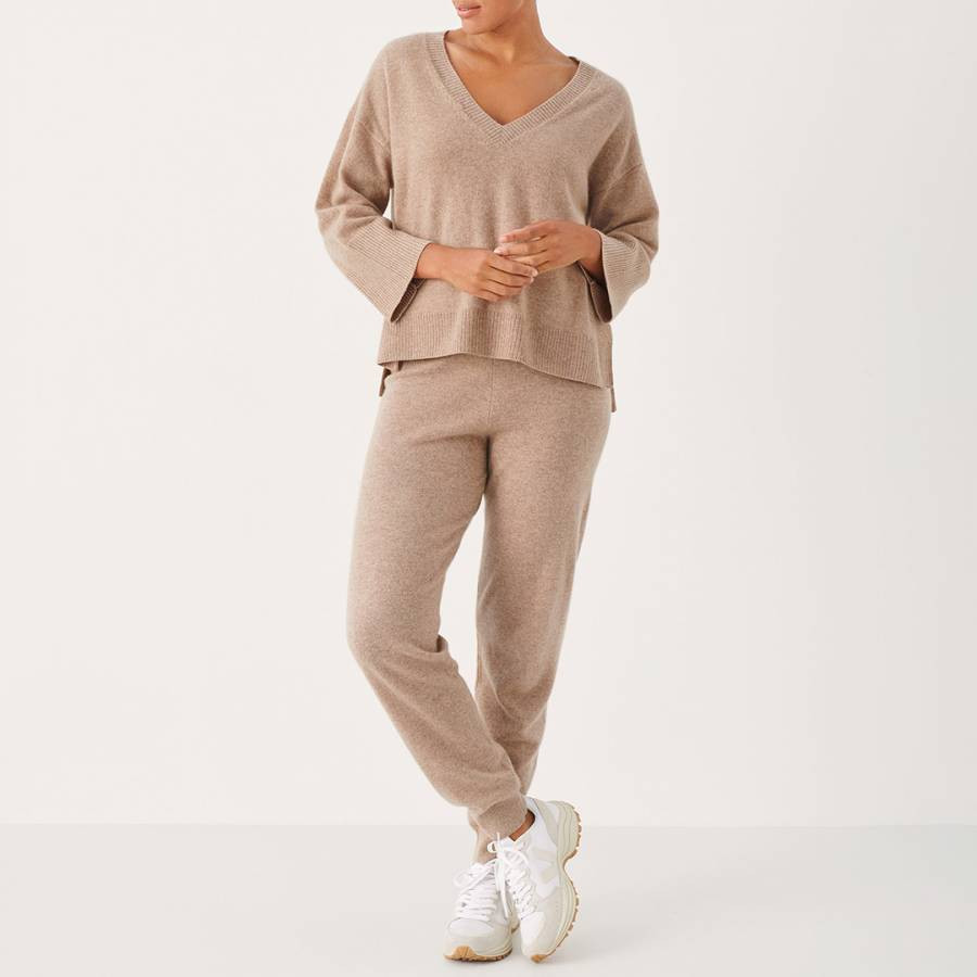 Camel Cashmere Knitted Trouser