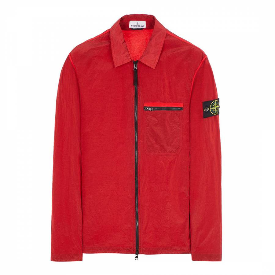 Red Nylon Regular Fit Overshirt