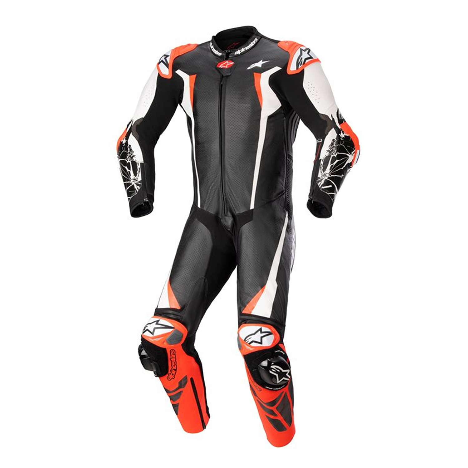 Alpinestars Racing Absolute V2 1 Pc Leather Suit Black White Red Fluo Size 46