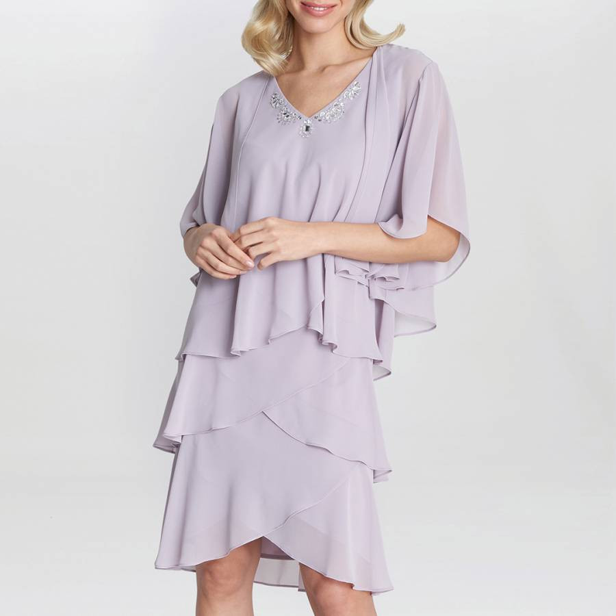 Lilac Dawn Tiered Dress And Jacket