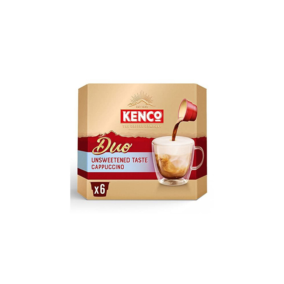 Kenco Duo Unsweetened Cappuccino Instant Coffee x6 (Pack of 4, Total 24 Drinks)
