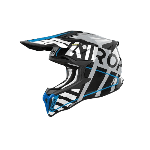 Airoh Strycker Brave Blue Grey Offroad Helmet Size XS