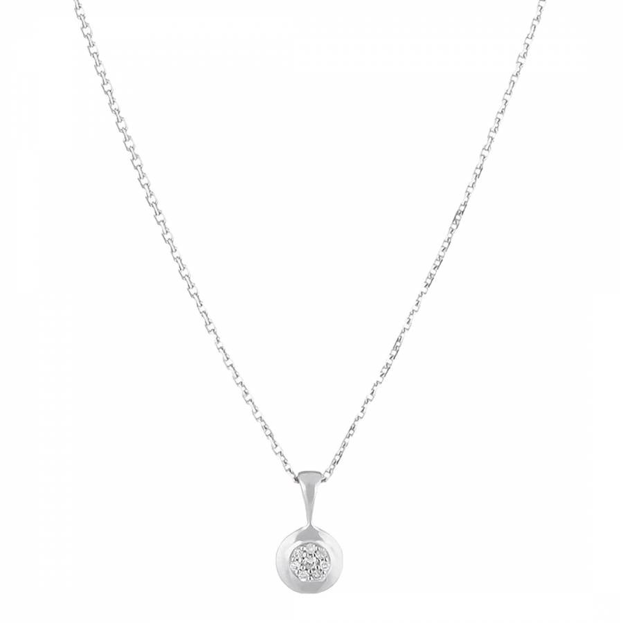 White Gold 'Bombe' Diamond Pendant Necklace