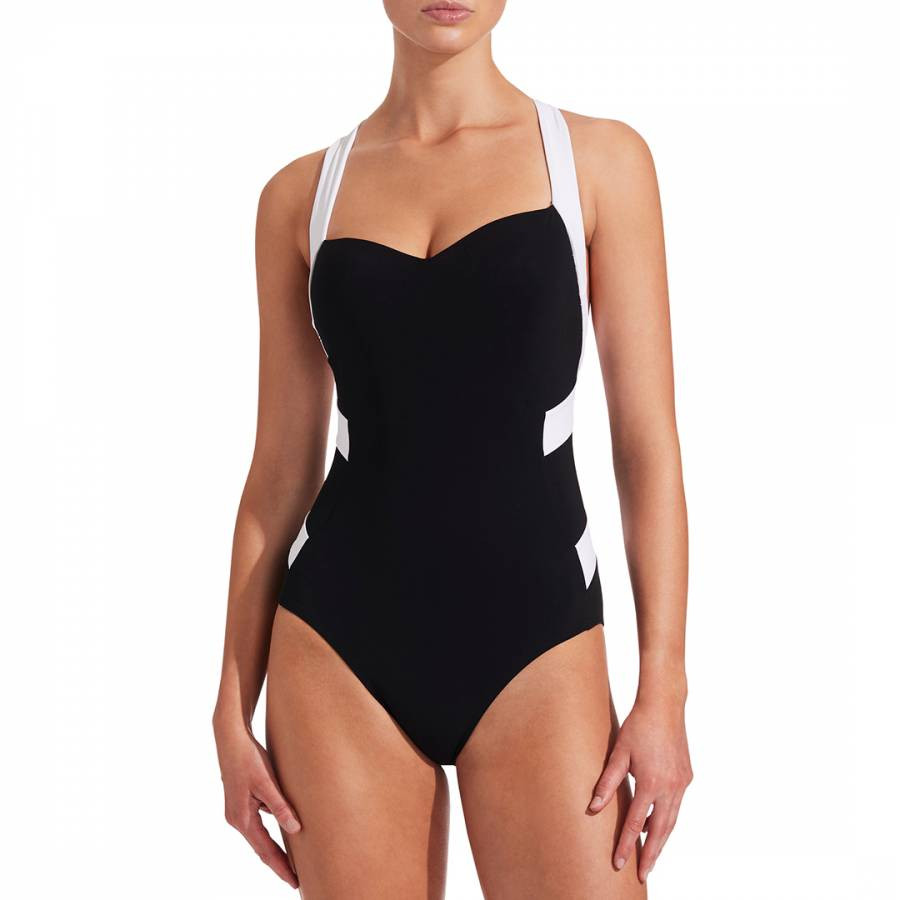 Black & White Classique Banded One Piece Swimsuit
