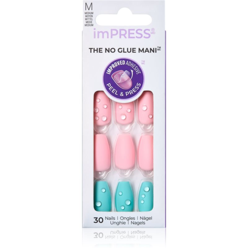 KISS imPRESS The No Glue Mani Medium false nails Dew Drop 30 pc