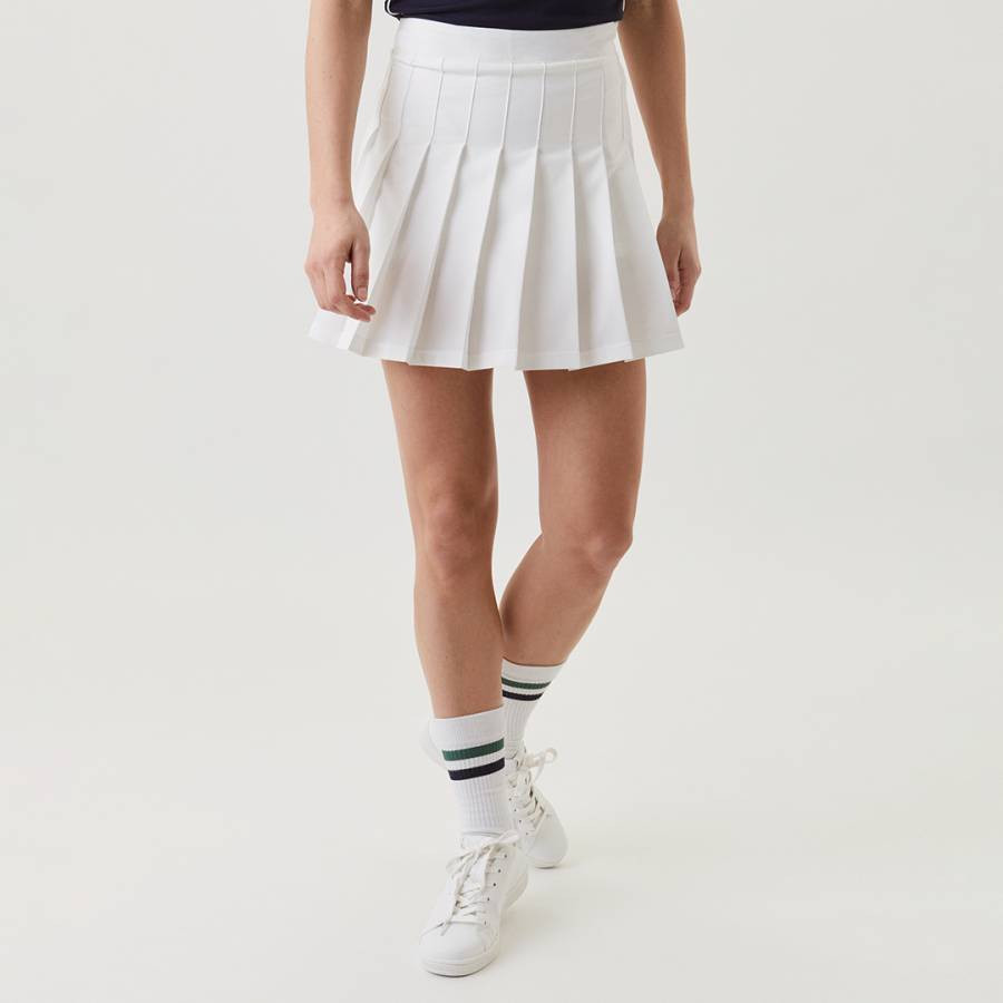 White Ace Pleated Tennis Skirt