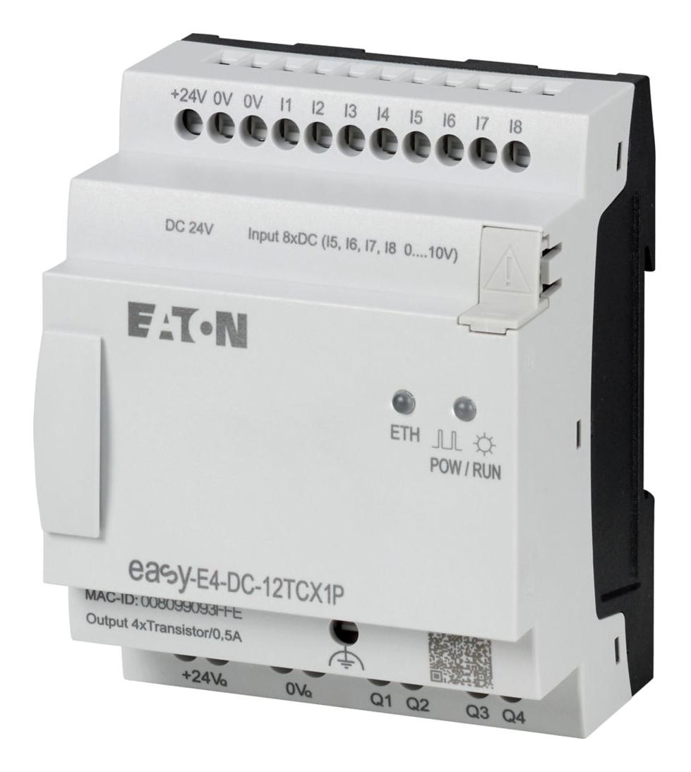 Eaton Moeller Easy-E4-Dc-12Tcx1P Ctrl Relay, 8I/4O Digital, 4 I/p Analog