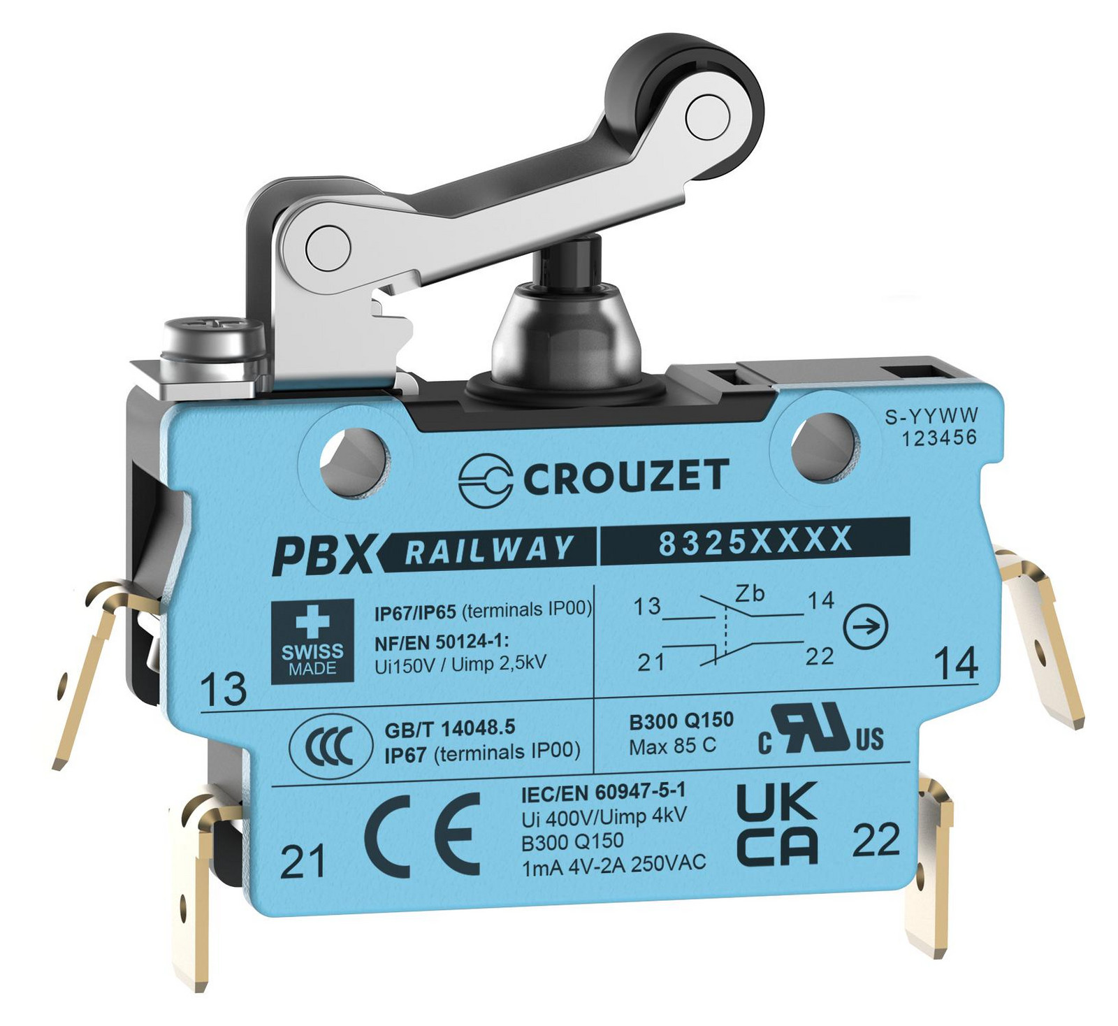 Crouzet 83254213 Microswitch, Spdt, 2A, 250Vac, 2.4N