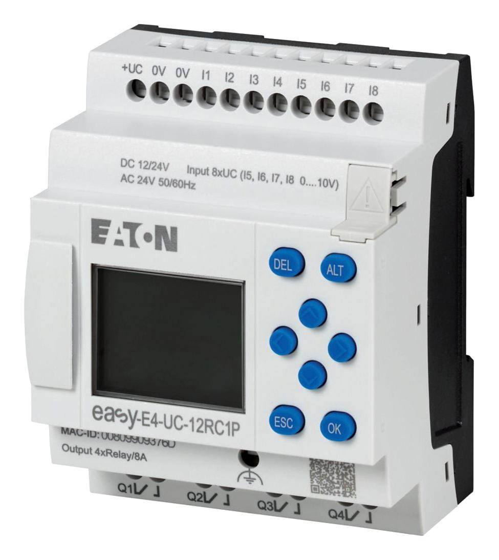 Eaton Moeller Easy-E4-Uc-12Rc1P Cntrl Relay, 8I/4O Digital, 4 I/p Analog