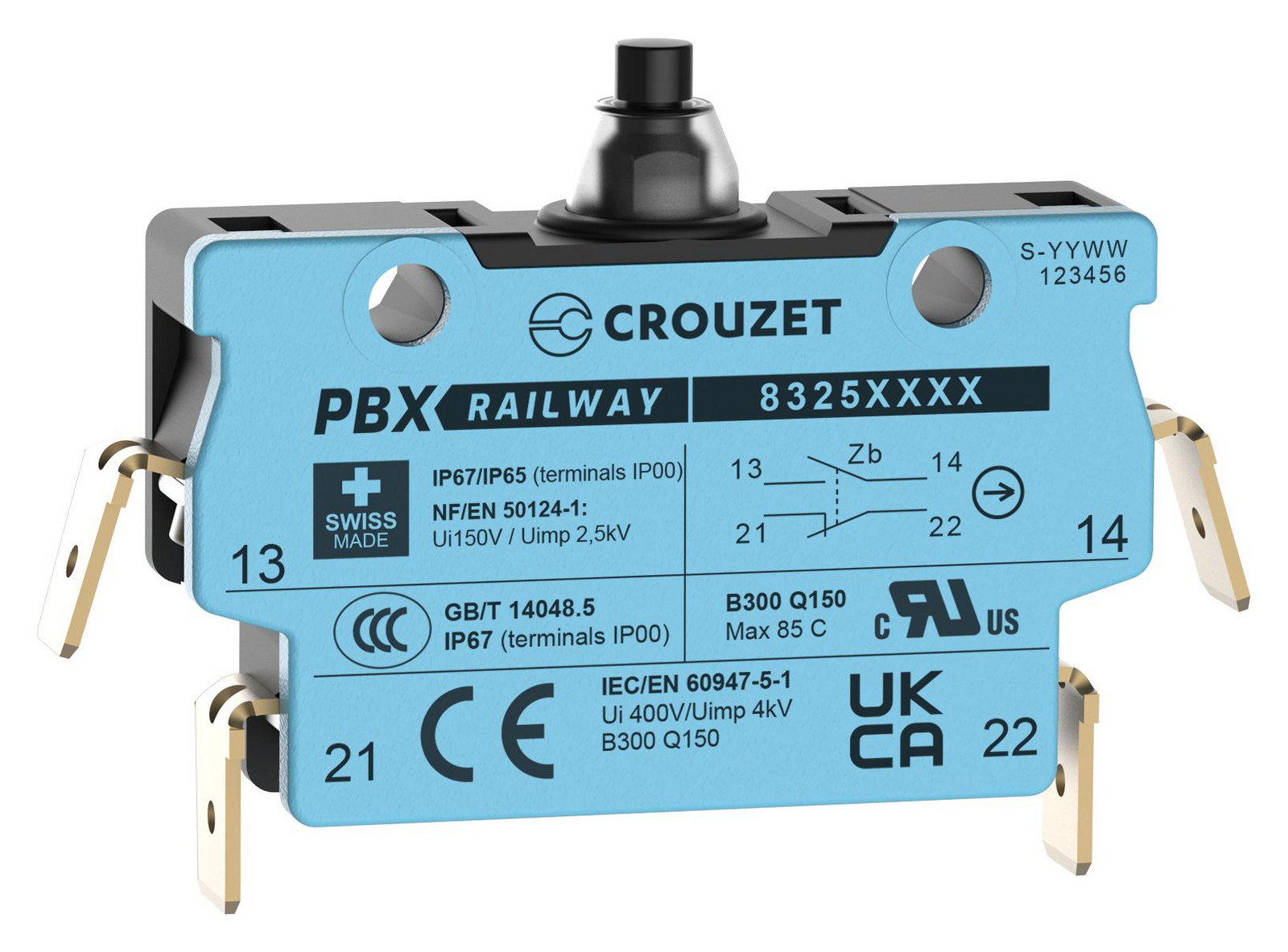 Crouzet 83250210 Microswitch, Spdt, 2A, 250Vac, 3.6N