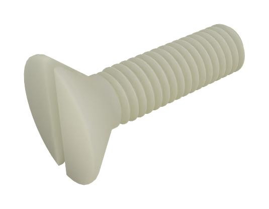 TR Fastenings Rp0000381043 Screw, Slotted, M2X0.4, 12mm, Nylon 6.6