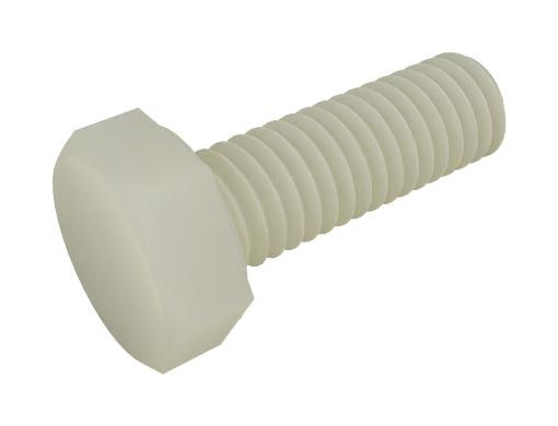 TR Fastenings Rp0000381170 Screw, Hex Head, M8X1.25, 12mm/nylon 6.6