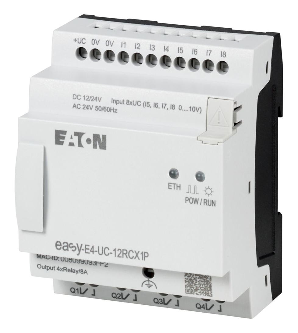 Eaton Moeller Easy-E4-Uc-12Rcx1P Ctrl Relay, 8I/4O Digital, 4 I/p Analog