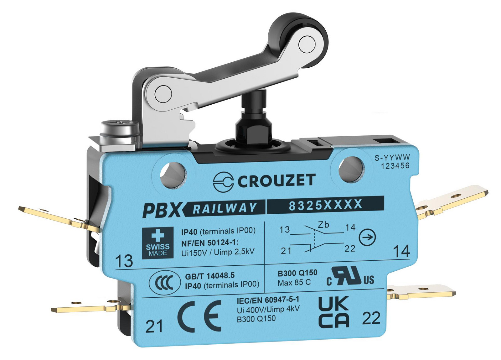 Crouzet 83250003 Microswitch, Spdt, 2A, 250Vac, 2.4N