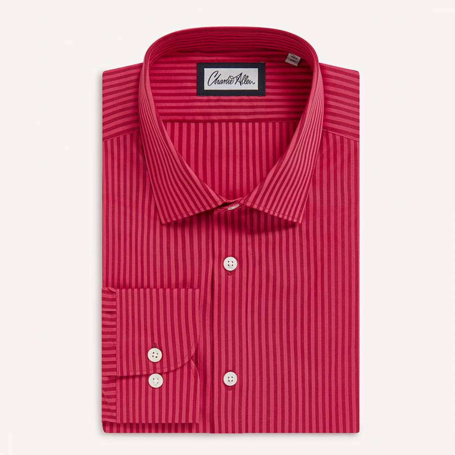 Pink Multi Stripe Regular Fit Cotton Shirt