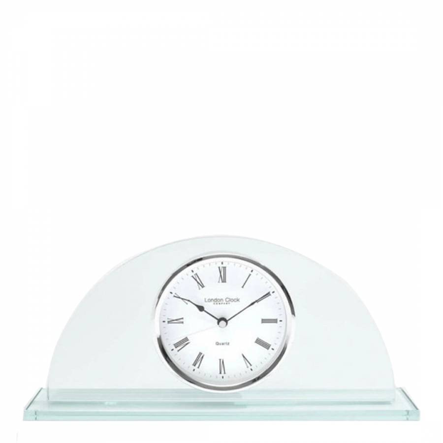 Glass Half Moon Mantel Clock