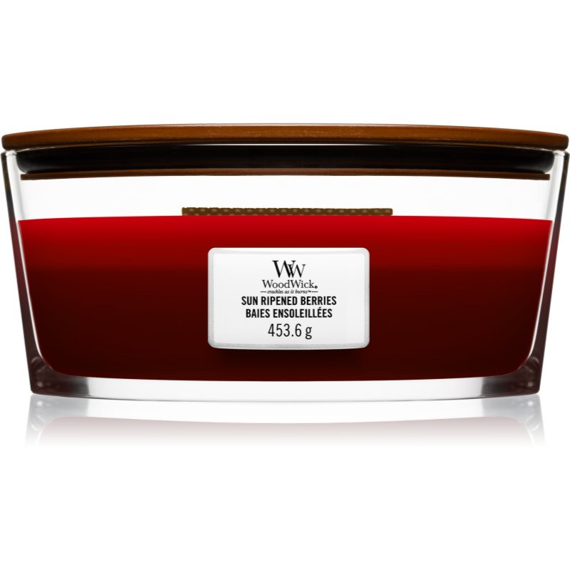 Woodwick Trilogy Sun Ripened Berries scented candle with wooden wick (hearthwick) 453.6 g