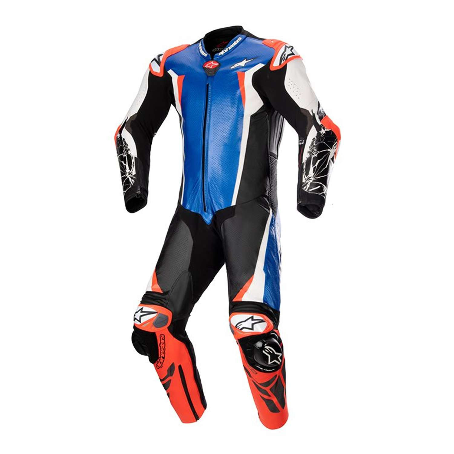 Alpinestars Racing Absolute V2 1 Pc Leather Suit Metallic Blue Black White Rdfl Size 46