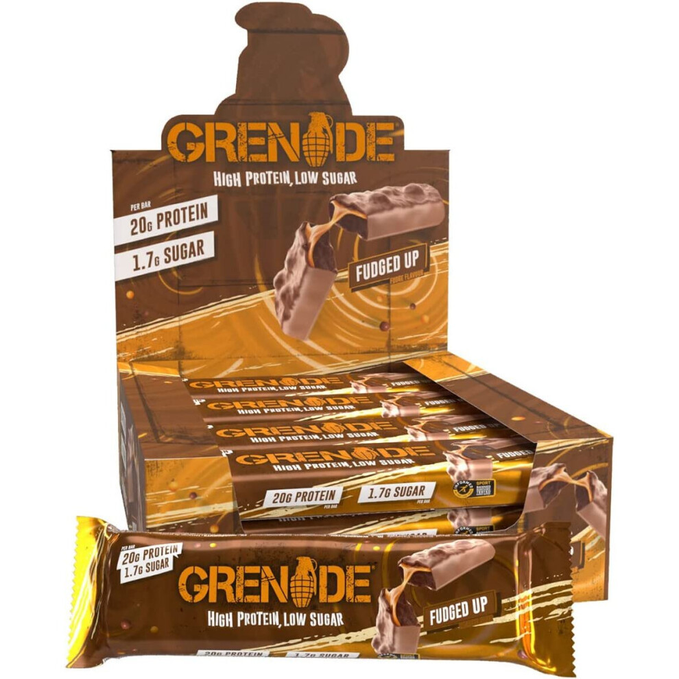 Grenade High Protein, Low Sugar Bar - Fudged Up, 12 x 60 g