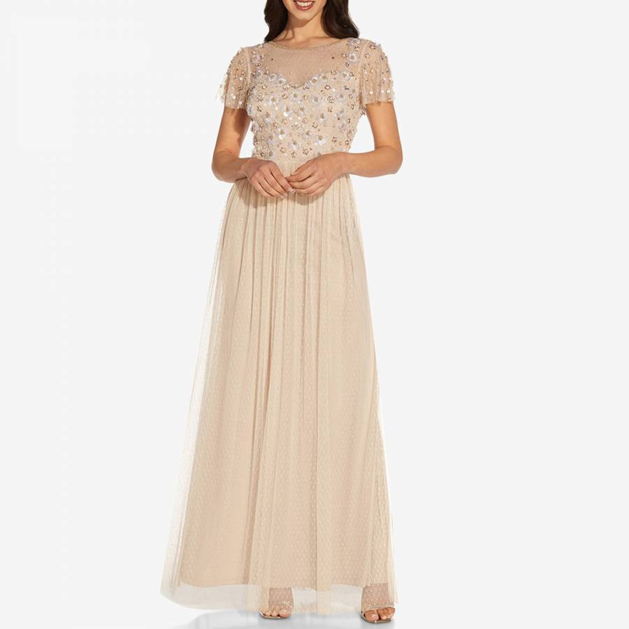 Pink D'Esprit Beaded Maxi Dress