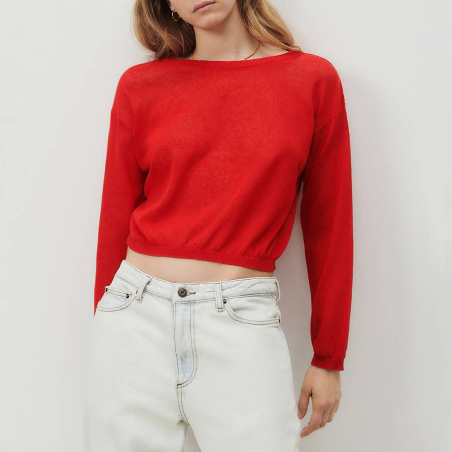 Red Yogo Linen blend Jumper