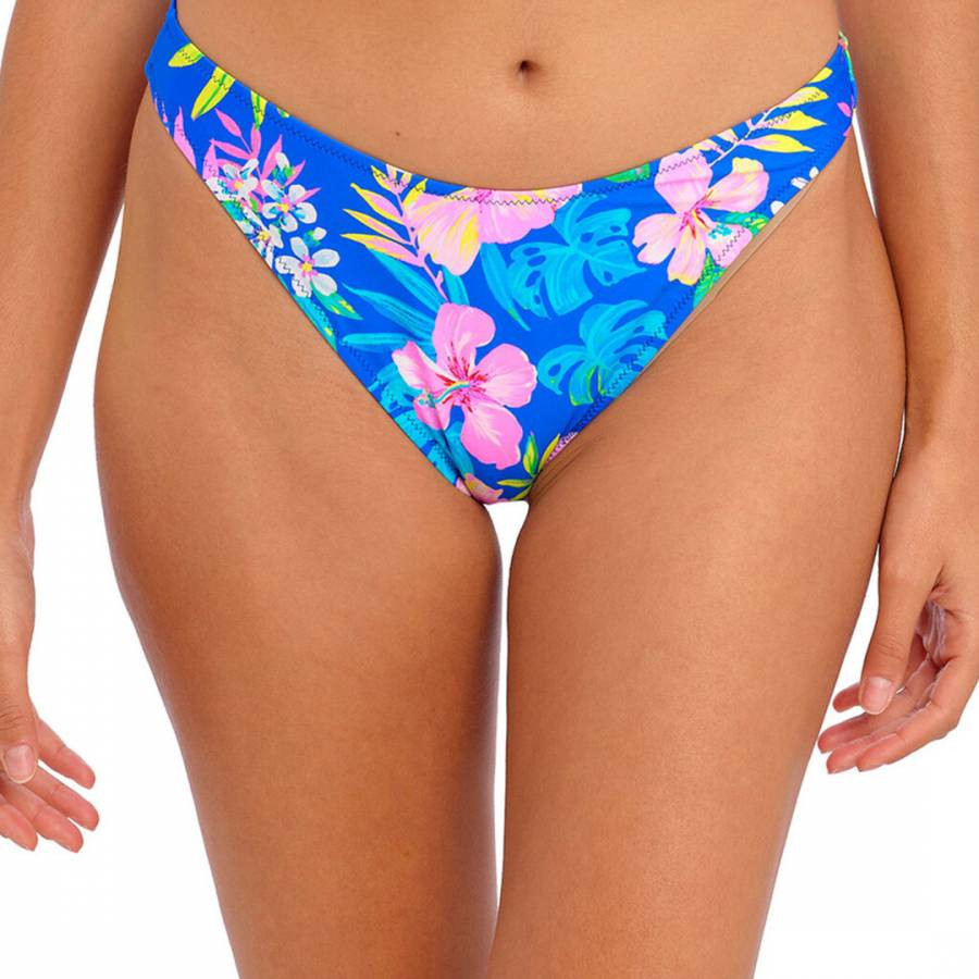 Blue Hot Tropics High Leg Bikini Brief