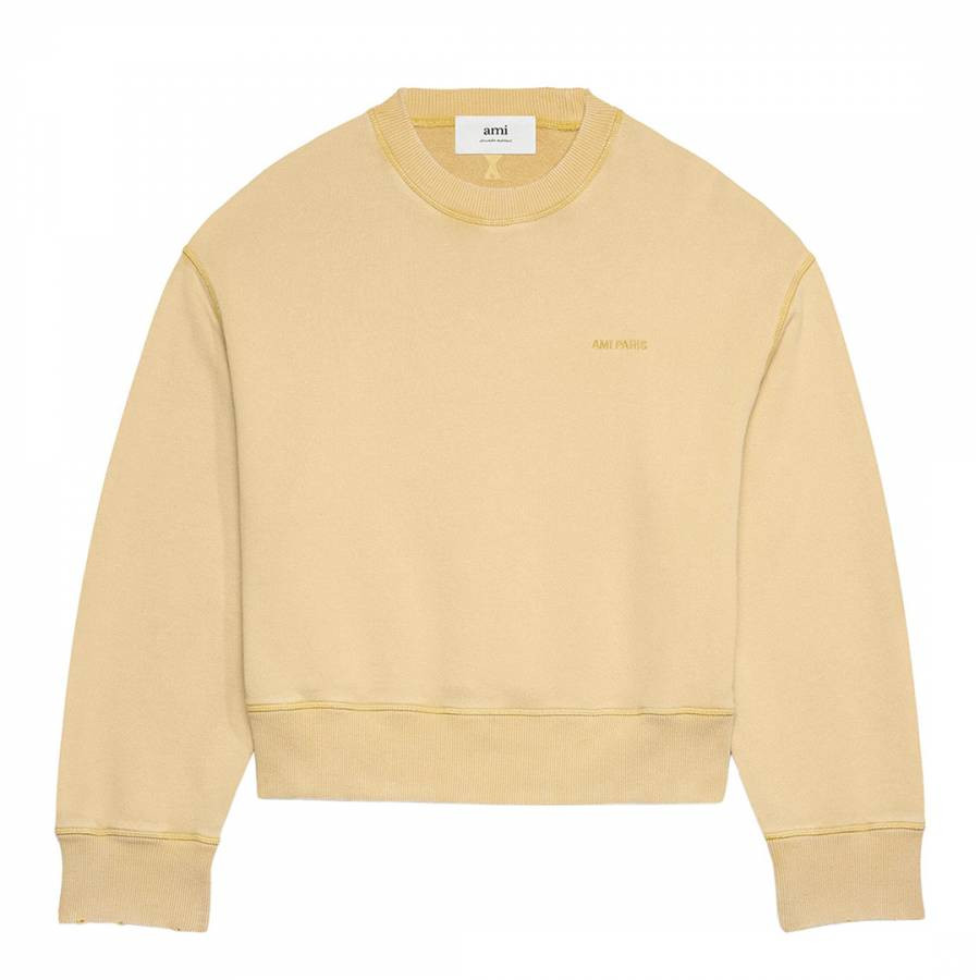 Unisex Mustard Fade Out Cotton Sweatshirt